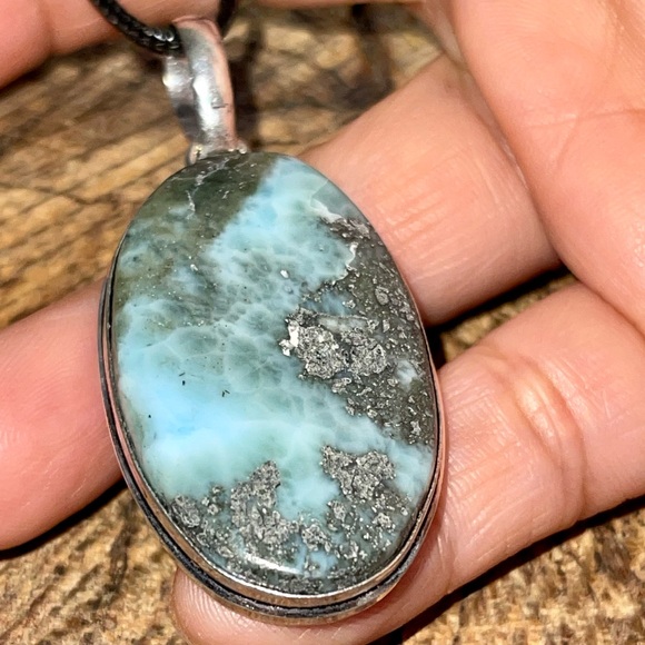 Caribbean Larimar Pendant 2 1/4” - Picture 5 of 13
